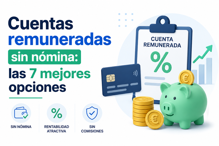 Cuentas remuneradas sin nómina: las 7 mejores opciones