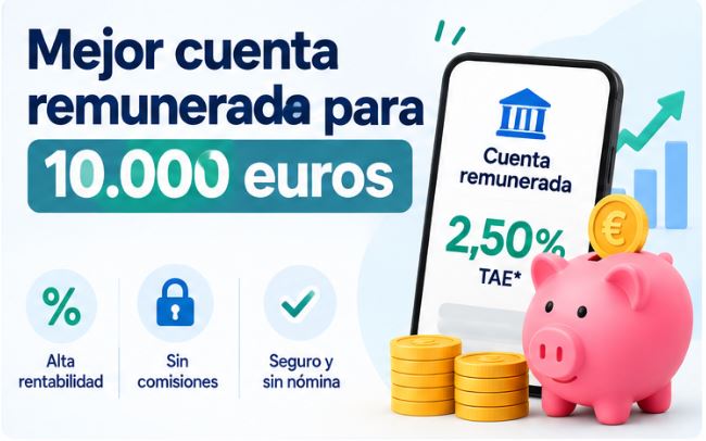 Mejor cuenta remunerada para 10.000 euros
