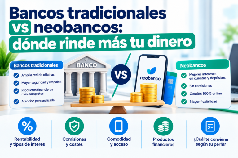 Bancos tradicionales vs neobancos: dónde rinde más tu dinero