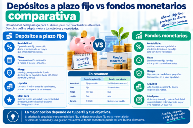 Depósitos a plazo fijo vs fondos monetarios: comparativa