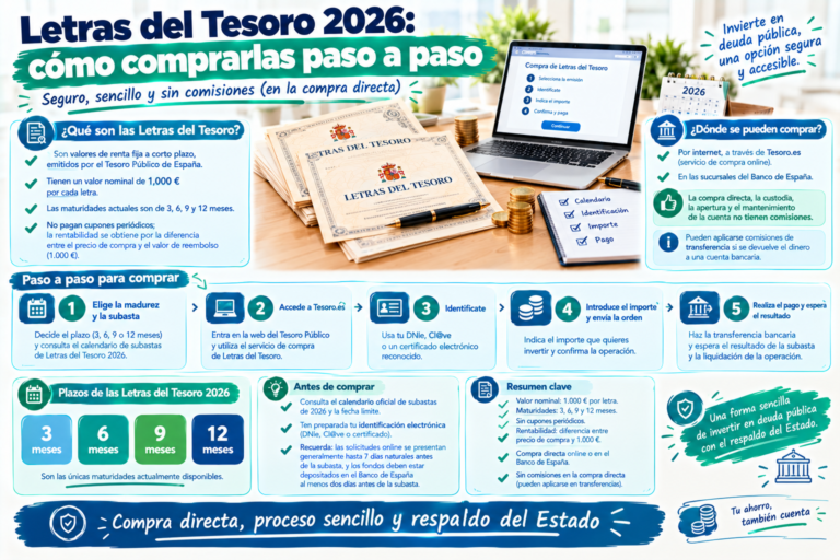 Letras del Tesoro 2026: cómo comprarlas paso a paso