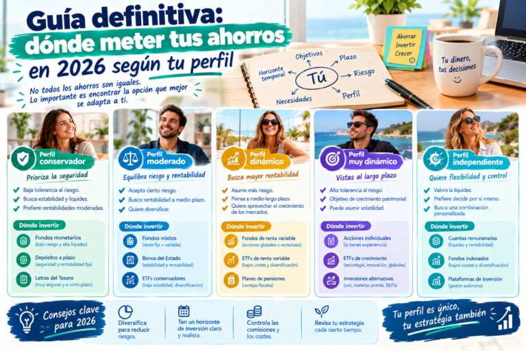 Guía definitiva: dónde meter tus ahorros en 2026 según tu perfil