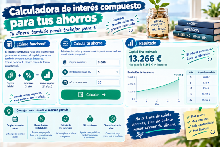 Calculadora de interés compuesto para tus ahorros