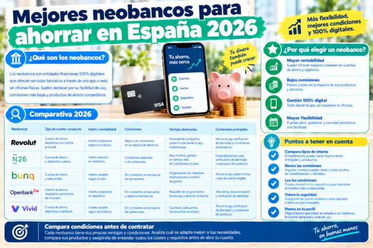 Mejores neobancos para ahorrar en España 2026